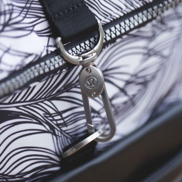 Lululemon Kickin It Sketchy Palms Black and White Backpack - Picture 7 of 15